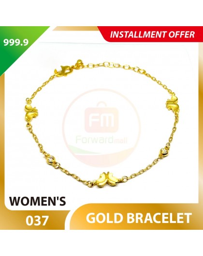 WOMEN'S 999.9 GOLD BRACELET - 037: 15-18cm