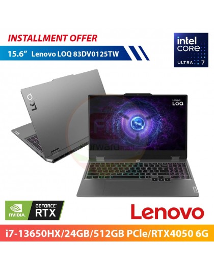Lenovo LOQ 83DV0125TW 15.6"(i7-13650HX/24GB/512GB PCle/RTX4050 6G)