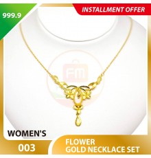 FLOWER WOMEN'S 999.9 GOLD NECKLACE SET 003: 42cm