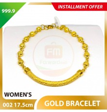 WOMEN'S 999.9 GOLD BRACELET - 002: 17.5cm