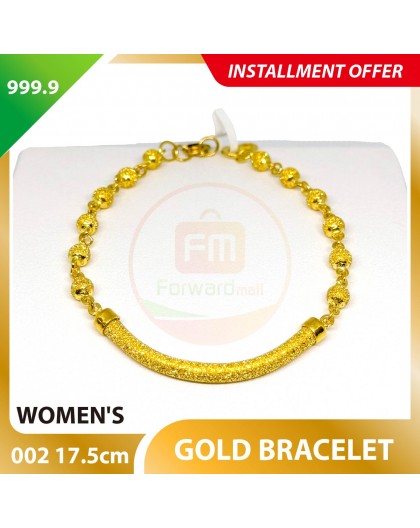 WOMEN'S 999.9 GOLD BRACELET - 002: 17.5cm