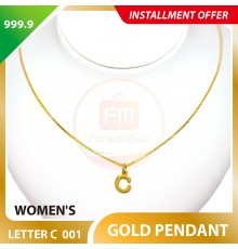 LETTER C 999.9 GOLD PENDANT - 001