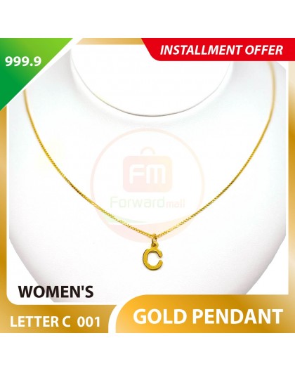 LETTER C 999.9 GOLD PENDANT - 001