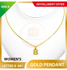 LETTER B 999.9 GOLD PENDANT - 001
