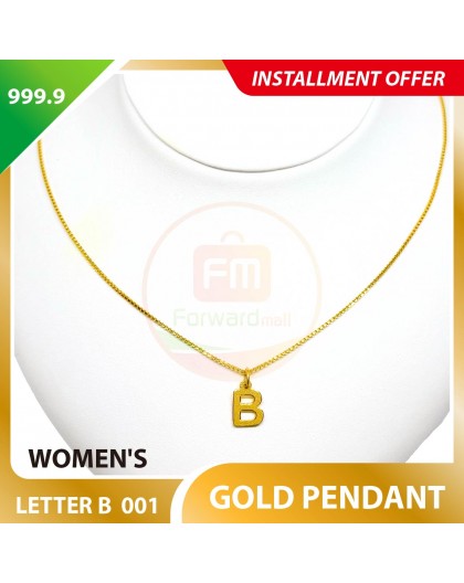 LETTER B 999.9 GOLD PENDANT - 001