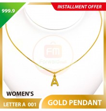LETTER A 999.9 GOLD PENDANT - 001