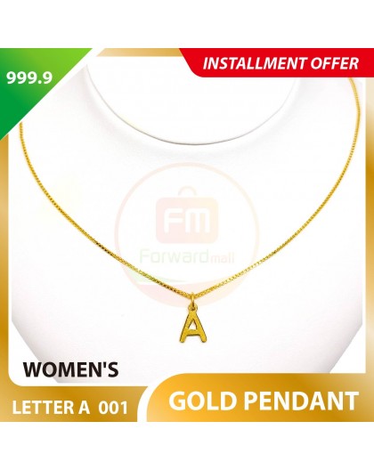 LETTER A 999.9 GOLD PENDANT - 001