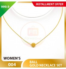 BALL WOMEN'S 999.9 GOLD NECKLACE SET 004: 38cm