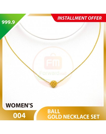 BALL WOMEN'S 999.9 GOLD NECKLACE SET 004: 38cm