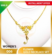 FLOWER WOMEN'S 999.9 GOLD NECKLACE SET 006: 42cm