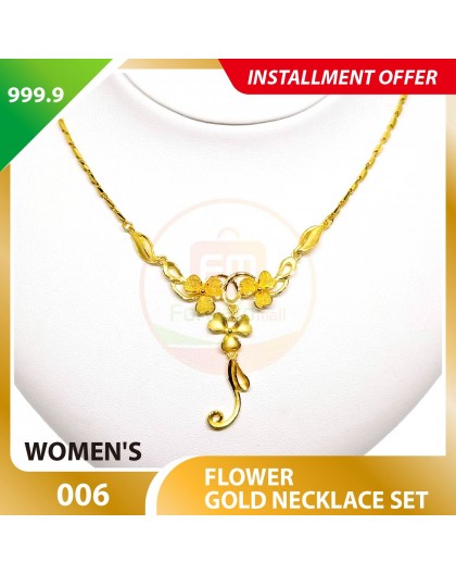FLOWER WOMEN'S 999.9 GOLD NECKLACE SET 006: 42cm