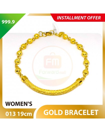 WOMEN'S 999.9 GOLD BRACELET - 013: 19cm