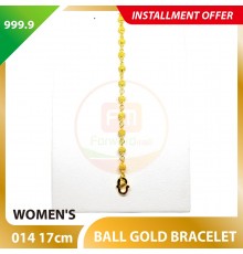 BALL 999.9 GOLD BRACELET - 014: 17cm