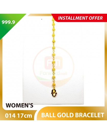 BALL 999.9 GOLD BRACELET - 014: 17cm