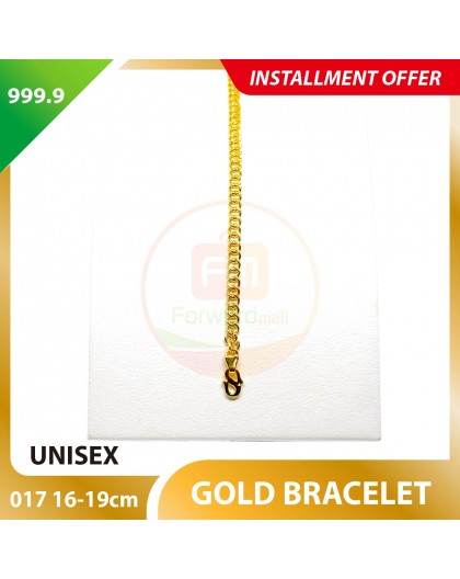 UNISEX 999.9 GOLD BRACELET - 017: 16-19cm