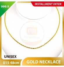 UNISEX 999.9 GOLD NECKLACE - 015: 48cm