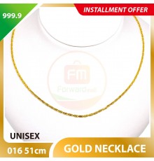UNISEX 999.9 GOLD NECKLACE - 016: 51cm