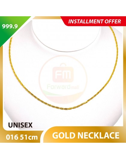 UNISEX 999.9 GOLD NECKLACE - 016: 51cm