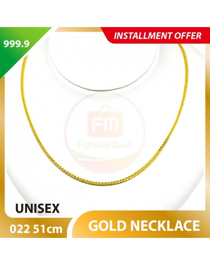 UNISEX 999.9 GOLD NECKLACE - 022: 51cm