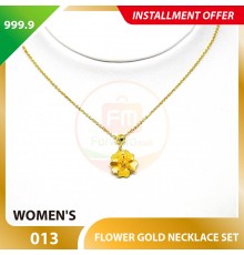 FLOWER WOMEN'S 999.9 GOLD NECKLACE SET 013: 42cm