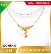 FLOWER WOMEN'S 999.9 GOLD NECKLACE SET 012: 42cm