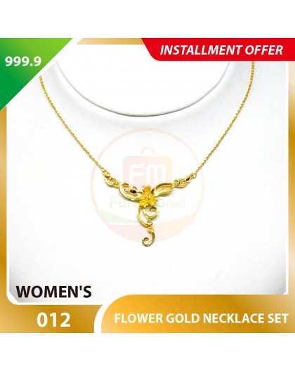 FLOWER WOMEN'S 999.9 GOLD NECKLACE SET 012: 42cm