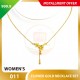 FLOWER WOMEN'S 999.9 GOLD NECKLACE SET 011: 42cm