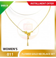 FLOWER WOMEN'S 999.9 GOLD NECKLACE SET 011: 42cm