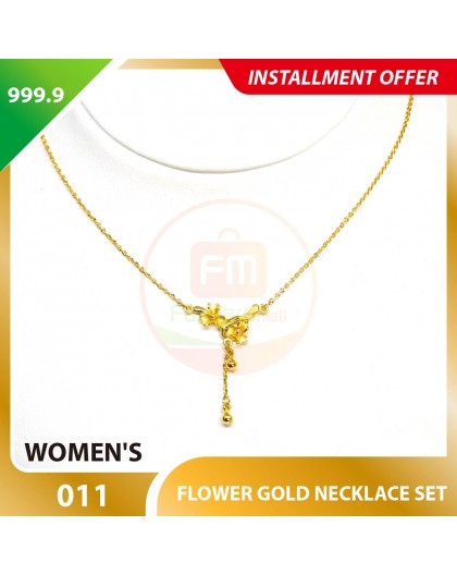 FLOWER WOMEN'S 999.9 GOLD NECKLACE SET 011: 42cm