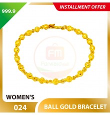 BALL 999.9 GOLD BRACELET - 024: 18-19cm
