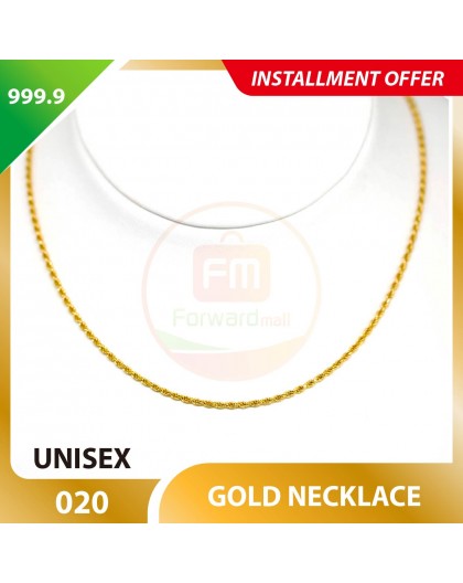 UNISEX 999.9 GOLD NECKLACE - 020: 51cm