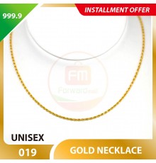 UNISEX 999.9 GOLD NECKLACE - 019: 48cm