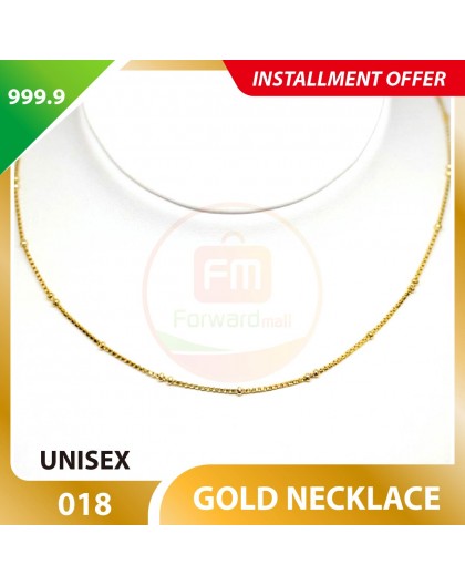UNISEX 999.9 GOLD NECKLACE - 018: 51cm