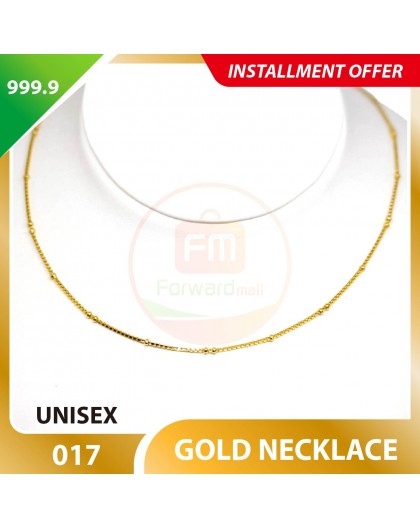 UNISEX 999.9 GOLD NECKLACE - 017: 48cm