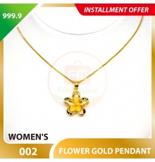 FLOWER 999.9 GOLD PENDANT - 002