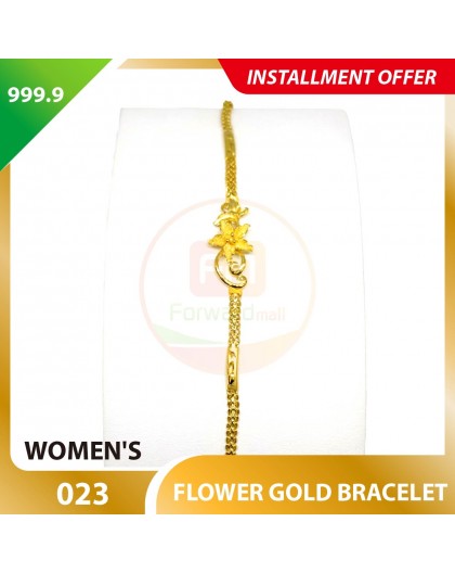 FLOWER 999.9 GOLD BRACELET - 023: 17cm