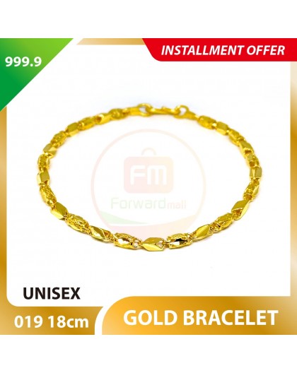 UNISEX 999.9 GOLD BRACELET - 019: 18cm