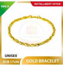 UNISEX 999.9 GOLD BRACELET - 018: 17cm