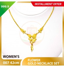 FLOWER WOMEN'S 999.9 GOLD NECKLACE SET 007: 42cm