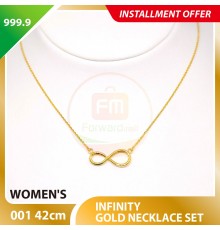 INFINITY WOMEN'S 999.9 GOLD NECKLACE SET 001: 42cm
