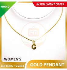 LETTER G 999.9 GOLD PENDANT - 125383