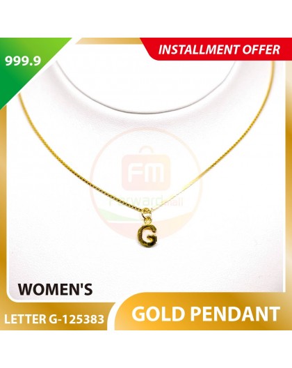LETTER G 999.9 GOLD PENDANT - 125383