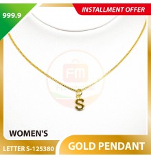 LETTER S 999.9 GOLD PENDANT - 125380