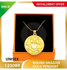 ROUND DRAGON 999.9 GOLD PENDANT - 125089