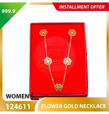 FLOWER WOMEN'S 999.9 GOLD NECKLACE  - 124611: 38cm / 1.75錢 (6.56 gr)