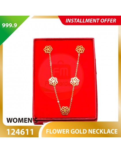 FLOWER WOMEN'S 999.9 GOLD NECKLACE  - 124611: 38cm / 1.75錢 (6.56 gr)
