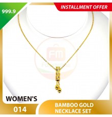 BAMBOO WOMEN'S 999.9 GOLD NECKLACE SET 014: 42cm