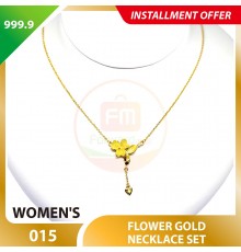 FLOWER WOMEN'S 999.9 GOLD NECKLACE SET 015: 42cm