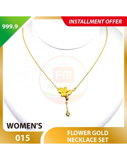 FLOWER WOMEN'S 999.9 GOLD NECKLACE SET 015: 42cm