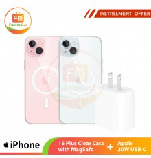 【iPhone 15 Plus Clear Case with MagSafe】+Apple 20W USB-C 
